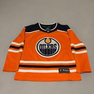 Fanatics Kids Edmonton Oilers NHL Youth‎ Jersey Orange Navy Blue Small/Medium